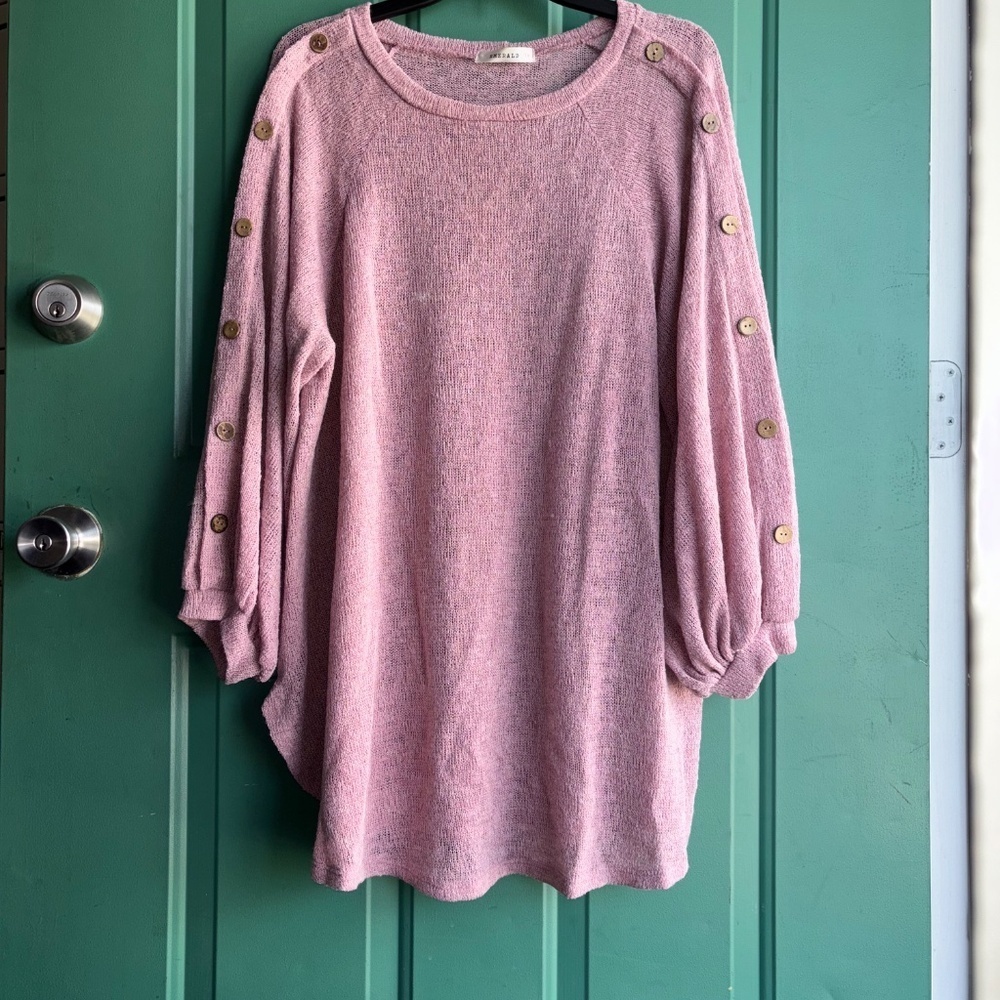 Emerald 1x soft lightweight pink long sleeved top - Picture 2 of 10